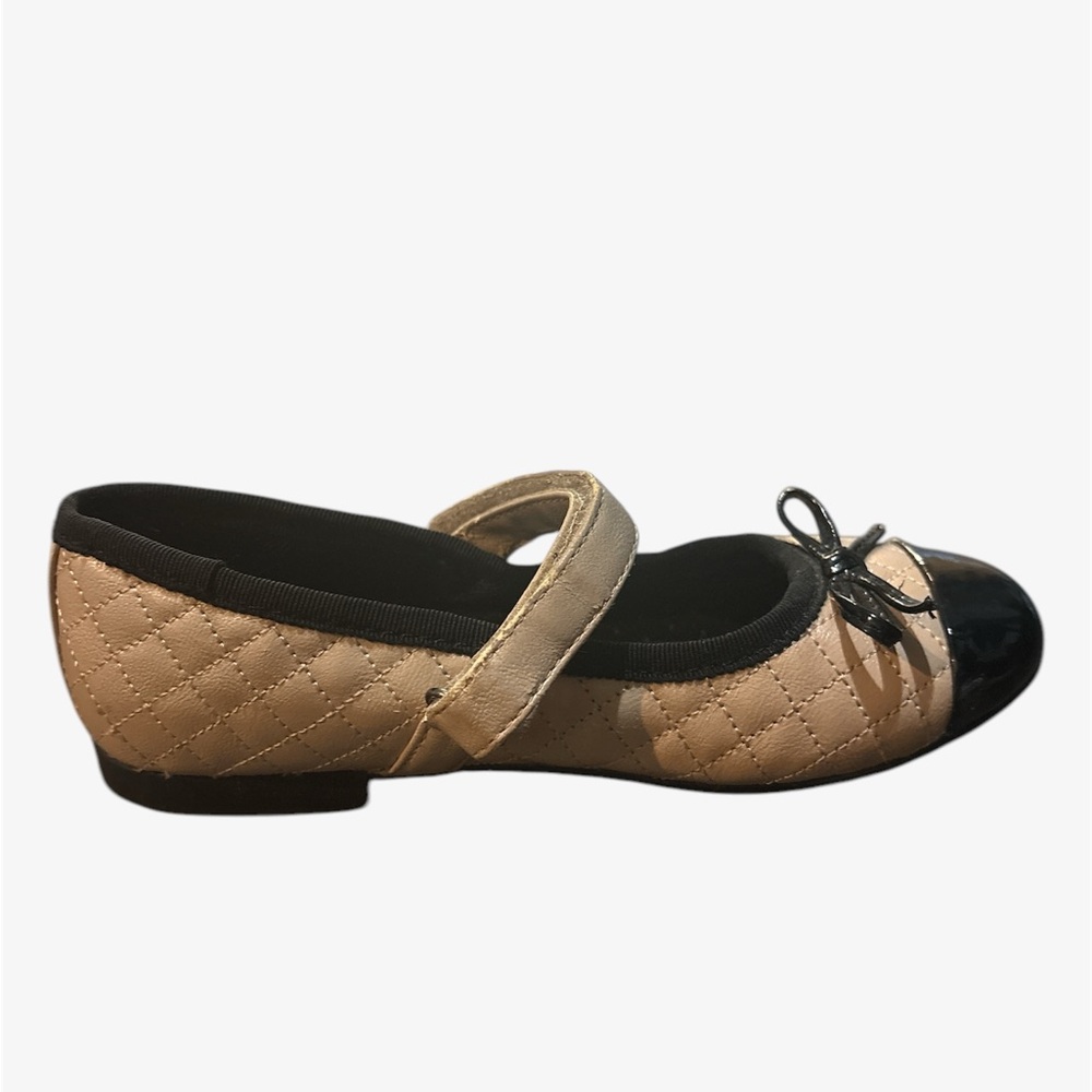 Geox Girls Pile Respira Quilted Mary Jane Flats Size 30 EU/ 12 US Tan/Black - Picture 2 of 12